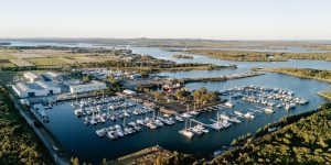 Aerial picture of Pacific Point Marina & Boatyard, formally Horizon Shores Marina