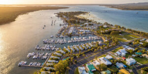 Image of Tin Can Bay Marina and Tin Can Bay form the air