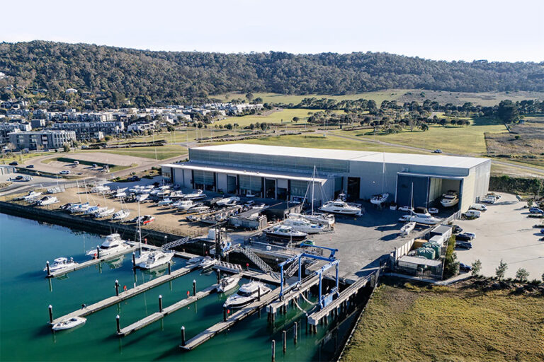 Martha Cove Boatyard aerial shot 2